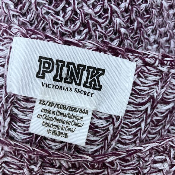 PINK Victoria's Secret XS Purple Marled Knit Oversized Cropped Sweater - Picture 12 of 15